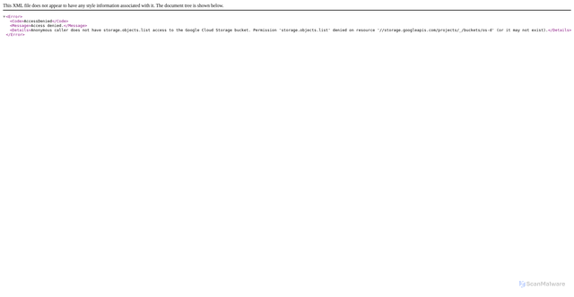Security scan screenshot of https://os-d.storage.googleapis.com