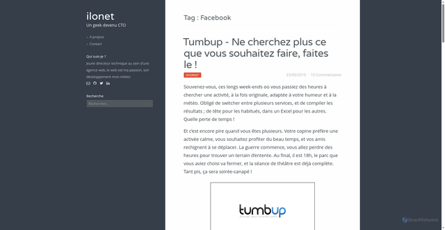 Security scan screenshot of https://ilonet-blog-hugo.pages.dev/tags/facebook/