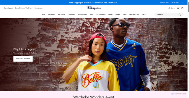 Security scan screenshot of https://www.disneystore.com