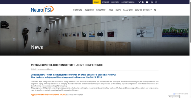 Security scan screenshot of https://neuropsi.cnrs.fr/en/2026-neuropsi-chen-institute-conference/