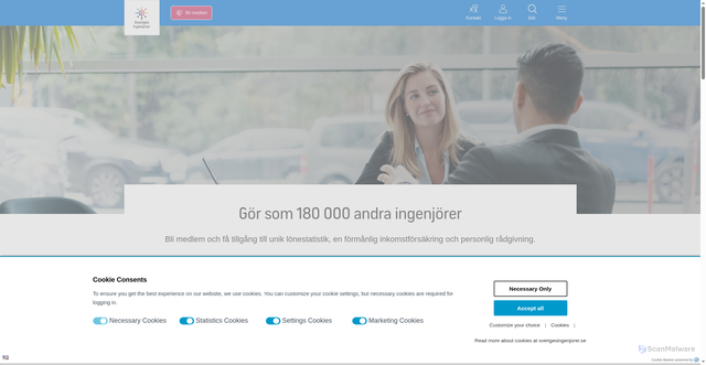 Security scan screenshot of https://www.sverigesingenjorer.se/
