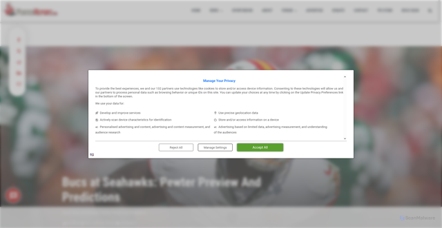 Security scan screenshot of https://www.pewterreport.com/bucs-at-seahawks-pewter-preview-predictions/