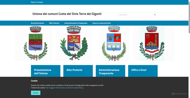Security scan screenshot of https://www.unionesinisgiganti.it/it