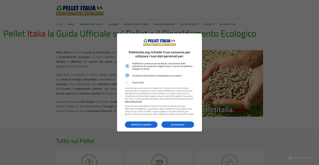 Security scan screenshot of https://www.pelletitalia.org
