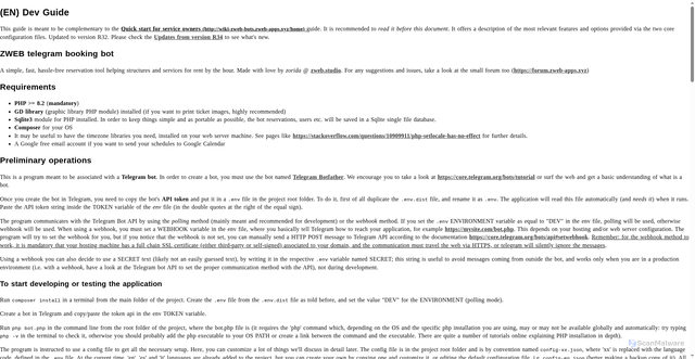 Security scan screenshot of https://wiki-zweb-bots.zweb-apps.xyz/dev-guide?print