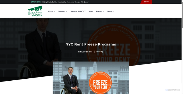 Security scan screenshot of https://impacctbrooklyn.org/nyc-rent-freeze-programs/