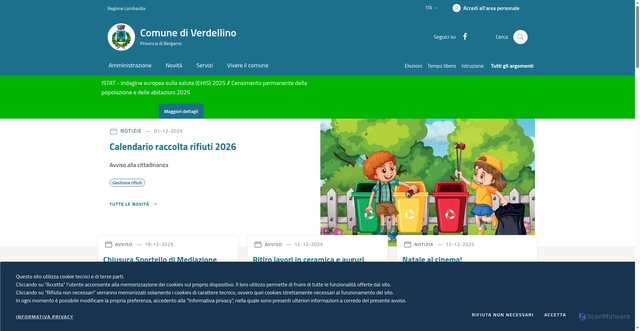 Security scan screenshot of https://www.comune.verdellino.bg.it/