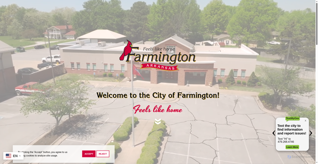 Security scan screenshot of https://www.cityoffarmington-ar.gov/