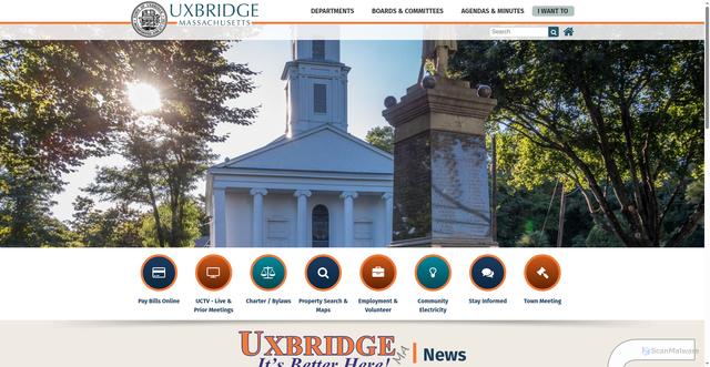 Security scan screenshot of https://www.uxbridge-ma.gov/