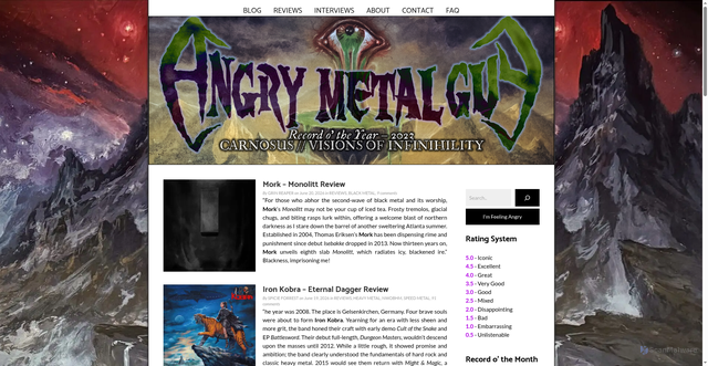 Security scan screenshot of https://angrymetalguy.com