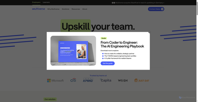 Security scan screenshot of https://multiverse.io