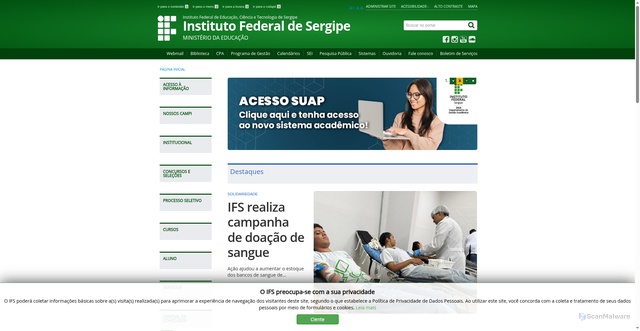 Security scan screenshot of https://www.ifs.edu.br/