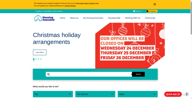 Security scan screenshot of https://www.nihe.gov.uk/home