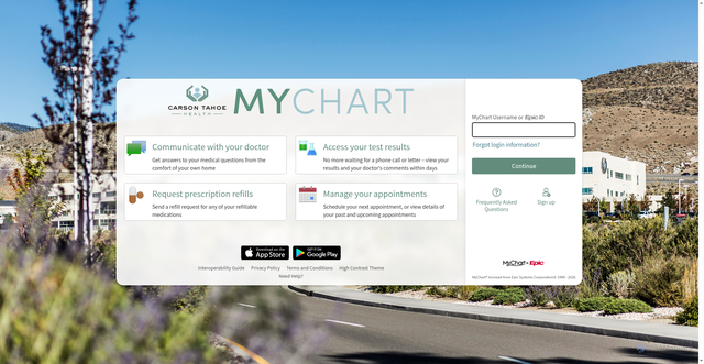 Security scan screenshot of https://mychart.carsontahoe.com