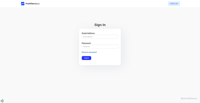 Security scan screenshot of https://my.profitmetrics.io