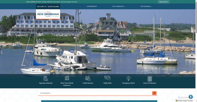 Security scan screenshot of https://newshorehamri.gov/