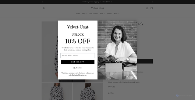 Security scan screenshot of https://velvetcoat.us/products/rebel-shirt?srsltid=AfmBOoqnZqdfVZsdj3iws3AclWBClHx3TSqj744if6FOjK_-x5DMia2A