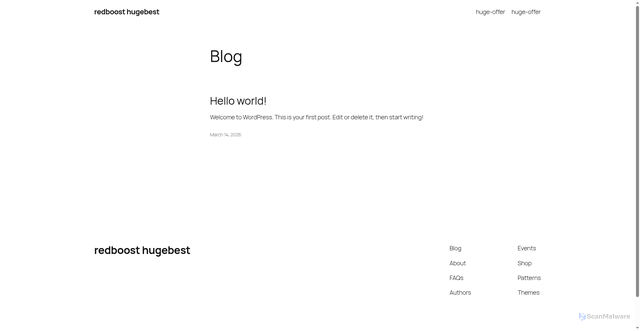Security scan screenshot of http://redboost-hugebest.store/