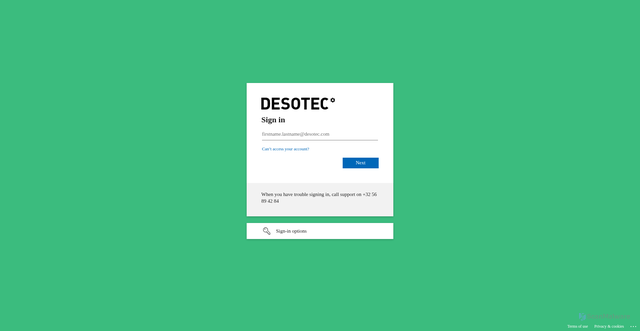 Security scan screenshot of https://desotec-my.sharepoint.com