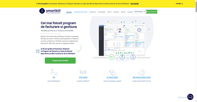 Security scan screenshot of https://smartbill.ro