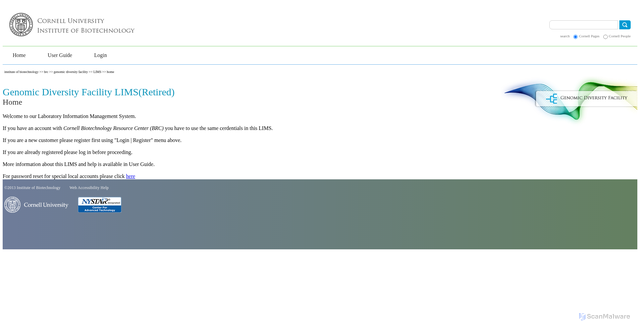 Security scan screenshot of https://slims2.biotech.cornell.edu