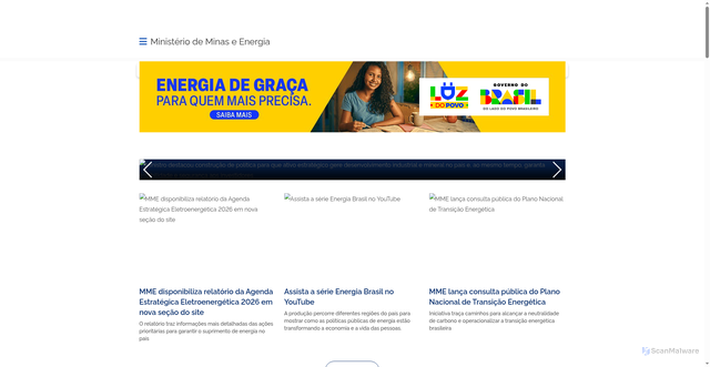 Security scan screenshot of https://www.mme.gov.br