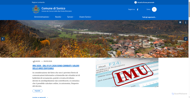 Security scan screenshot of https://www.comune.sonico.bs.it