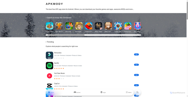 Security scan screenshot of https://apkmody.com