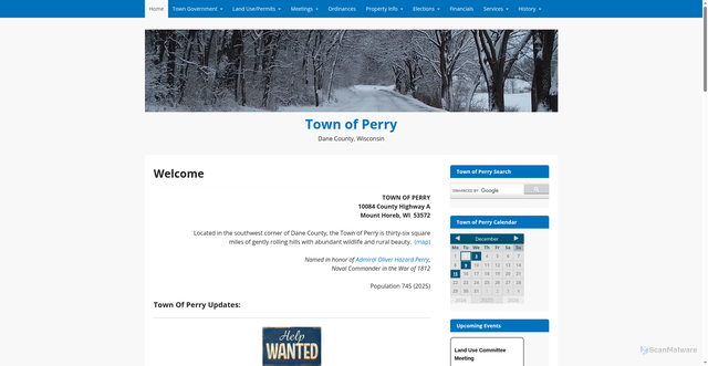 Security scan screenshot of https://www.perry-wi.gov/