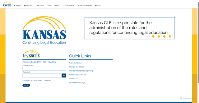 Security scan screenshot of https://kscle.gov/