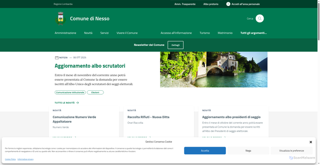 Security scan screenshot of https://comune.nesso.co.it/