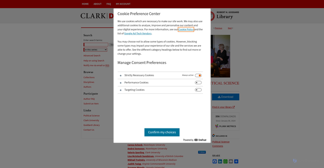 Security scan screenshot of https://commons.clarku.edu/faculty_political_science/9/