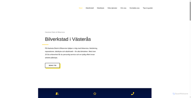 Security scan screenshot of https://hackstabilverkstad.se