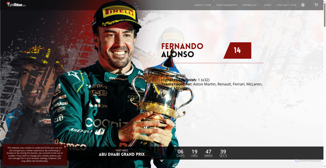 Security scan screenshot of https://www.kymillman.com/photography/formula-1/driver-profiles/fernando-alonso/?srsltid=AfmBOopHWkSsyRlgAfsjxI2vuf7AfDQ-zj0Ckt4aa3e91TXIi5nErQMr