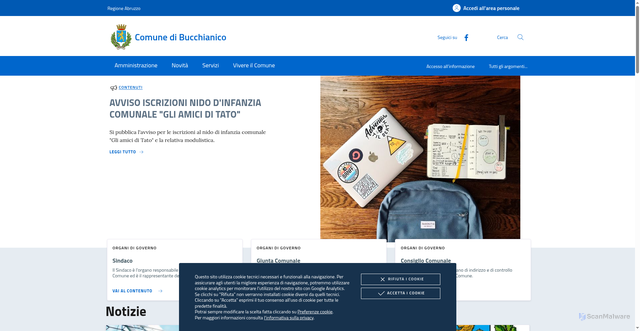 Security scan screenshot of https://www.comune.bucchianico.ch.it/