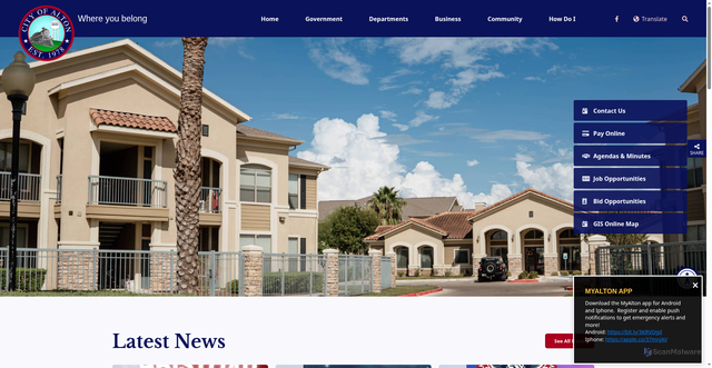 Security scan screenshot of https://alton-tx.gov/