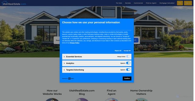 Security scan screenshot of assets.utahrealestate.com
