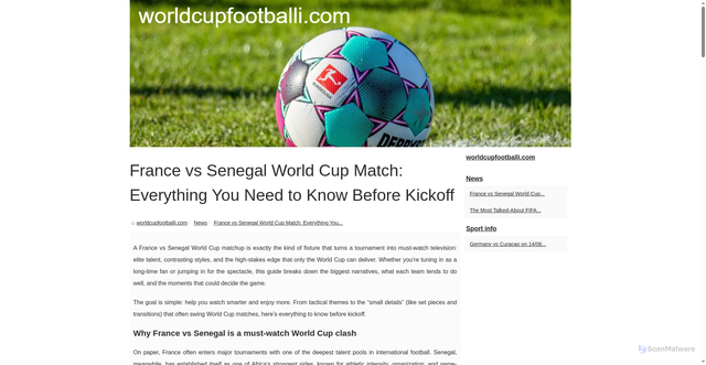 Security scan screenshot of https://worldcupfootballi.com/News/France-vs-Senegal-World-Cup-Match-Everything-You-Need-to-Know-Before-Kickoff.html