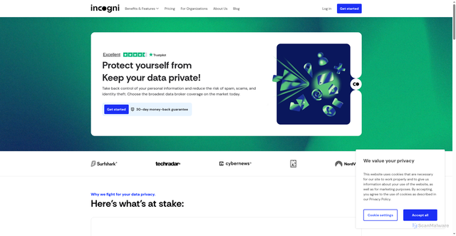 Security scan screenshot of https://cdn.incogni.com