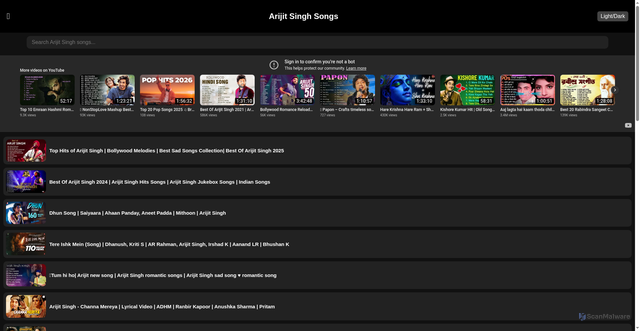 Security scan screenshot of https://songs-20ke3kuid7.edgeone.dev/