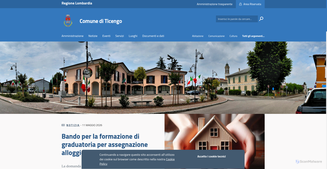 Security scan screenshot of https://www.comune.ticengo.cr.it