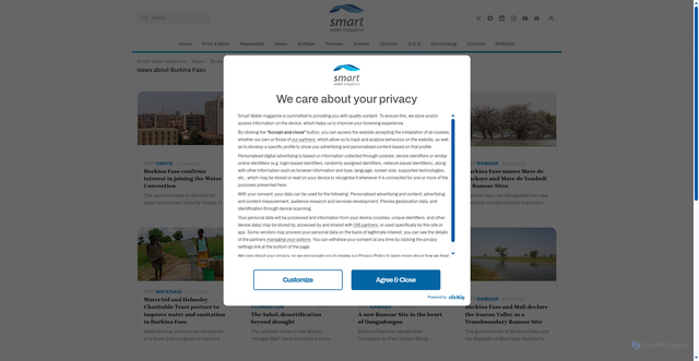 Security scan screenshot of https://smartwatermagazine.com/burkina-faso