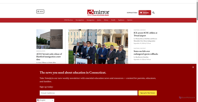 Security scan screenshot of https://ctmirror.org