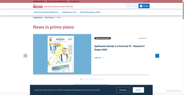 Security scan screenshot of https://www.sanita.puglia.it/web/asl-taranto