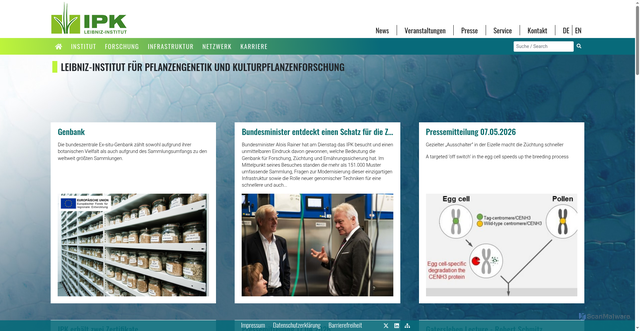 Security scan screenshot of http://www.ipk-gatersleben.de