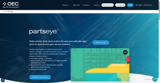 Security scan screenshot of https://partseye.net
