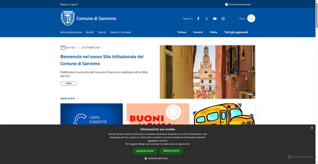 Security scan screenshot of https://www.comunedisanremo.it