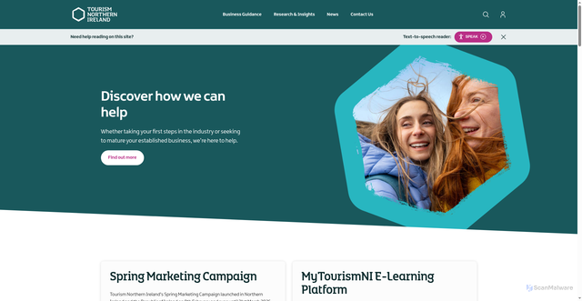 Security scan screenshot of https://www.tourismni.com/