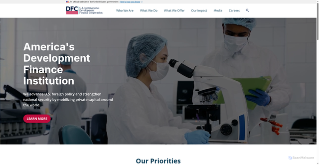 Security scan screenshot of https://www.dfc.gov/
