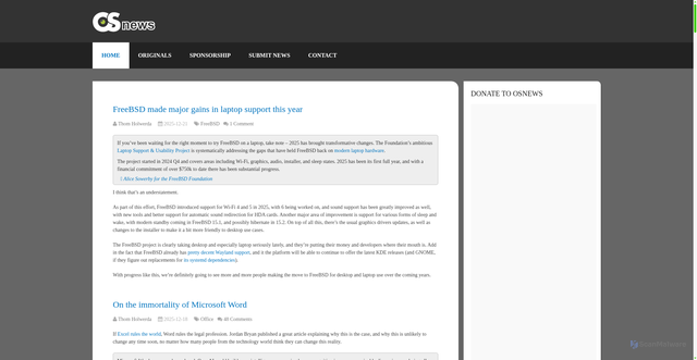 Security scan screenshot of https://www.osnews.com